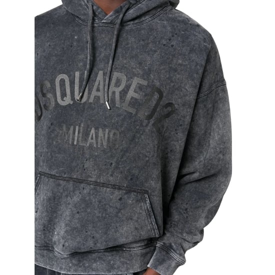 Dsquared2 Milano Destroyed Faded Look Grauer Hoodie - Image 5