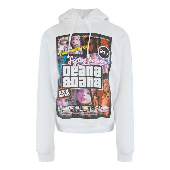 Dsquared2 Sisters Power Deana Und Dana Weißer Hoodie - Image 1