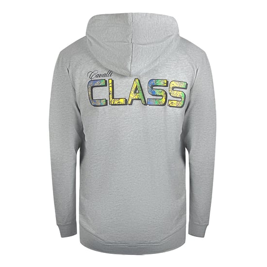 Cavalli Class Kapuzenpullover Mit Auffälligem Blumenlogo, Grau, Mit Reißverschluss - Image 2
