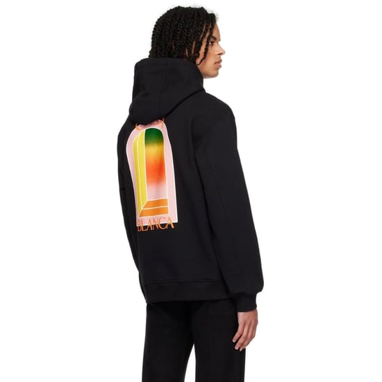 Casablanca Farbverlauf-logo Schwarzer Hoodie - Image 4