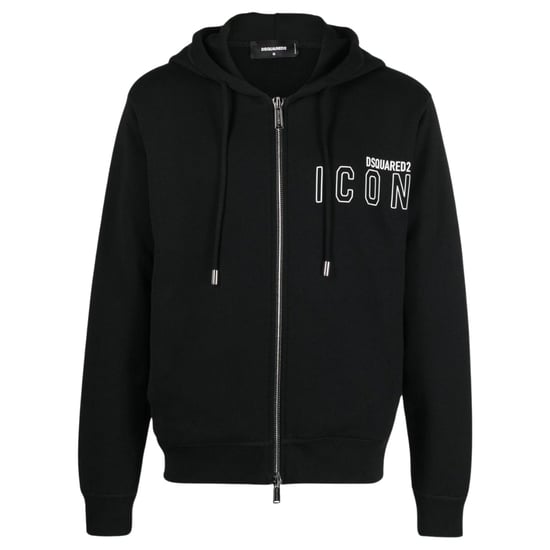 Dsquared2 Icon Outline Logo Zip Black Hoodie - Image 1