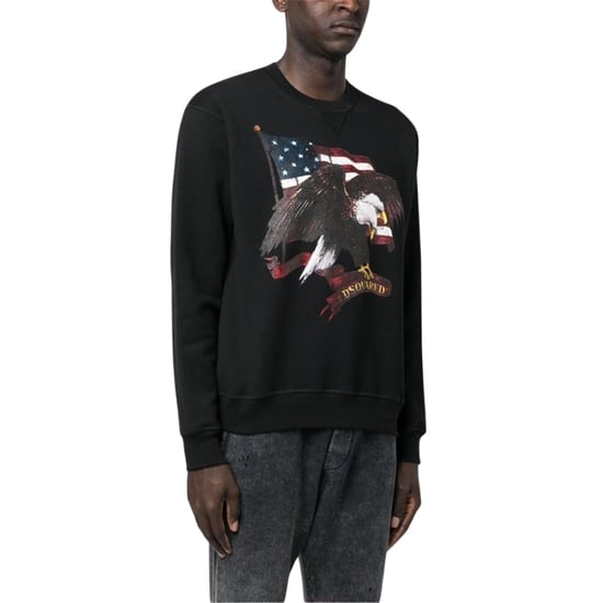 Dsquared2 Pullover Mit Schwarzem Rundhalsausschnitt Und Amerikanischem Adlermotiv - Image 2
