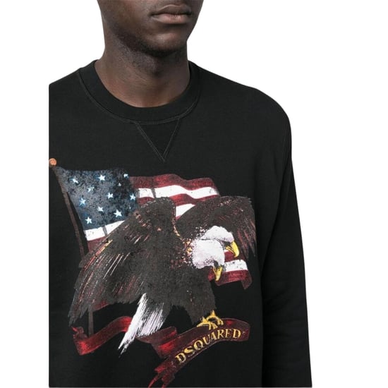 Dsquared2 Pullover Mit Schwarzem Rundhalsausschnitt Und Amerikanischem Adlermotiv - Image 4