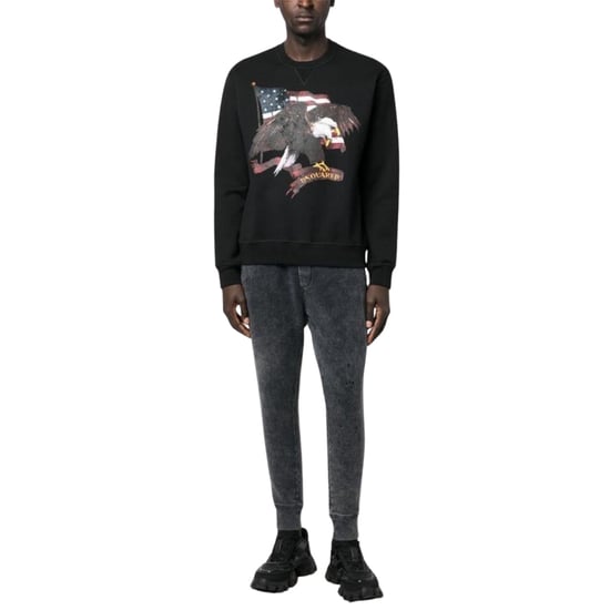 Dsquared2 Pullover Mit Schwarzem Rundhalsausschnitt Und Amerikanischem Adlermotiv - Image 5