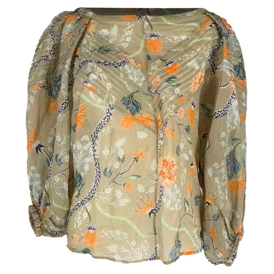 Chloé Bluse mit Blumenmuster und Ballonärmeln aus mehrfarbigem Ramie - Image 1