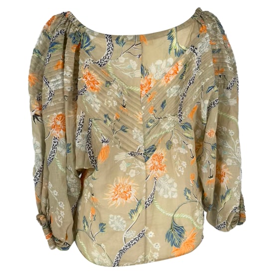 Chloé Bluse mit Blumenmuster und Ballonärmeln aus mehrfarbigem Ramie - Image 4
