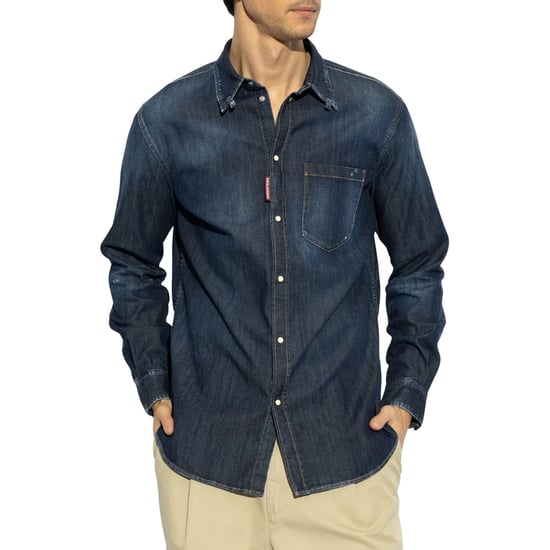 Dsquared2 Dark Wash Tab Shirt Dunkelblau - Image 2