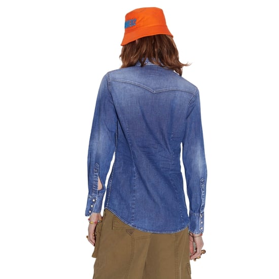 Dsquared2 Icon Print Western Denim Blaues Hemd - Image 4