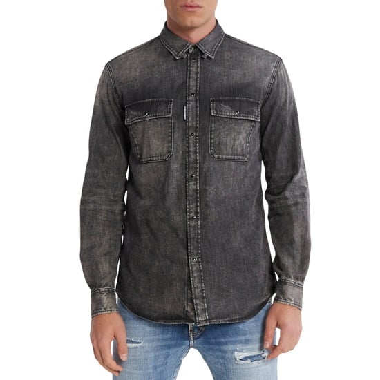 Dsquared2 Regular Fit Jeanshemd In Verwaschenem Schwarz - Image 2