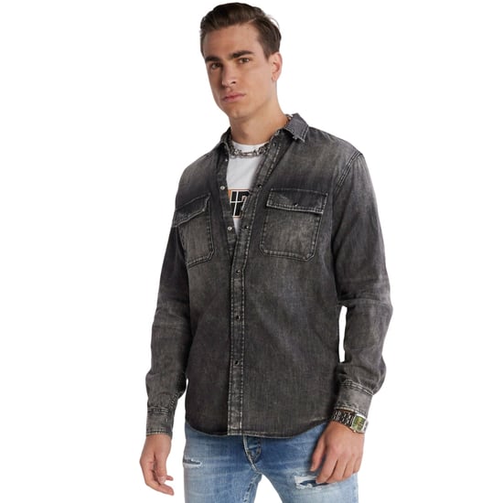 Dsquared2 Regular Fit Jeanshemd In Verwaschenem Schwarz - Image 3