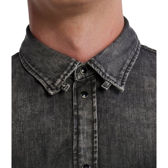 Dsquared2 Regular Fit Jeanshemd In Verwaschenem Schwarz - Image 4
