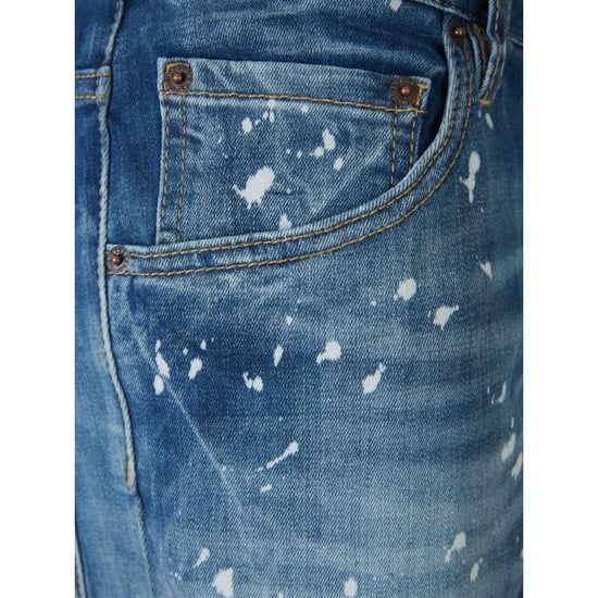 Dsquared2 Skater Jeans, Verwaschen, Gebleicht, Mit Splash-effekt, Blau - Image 3