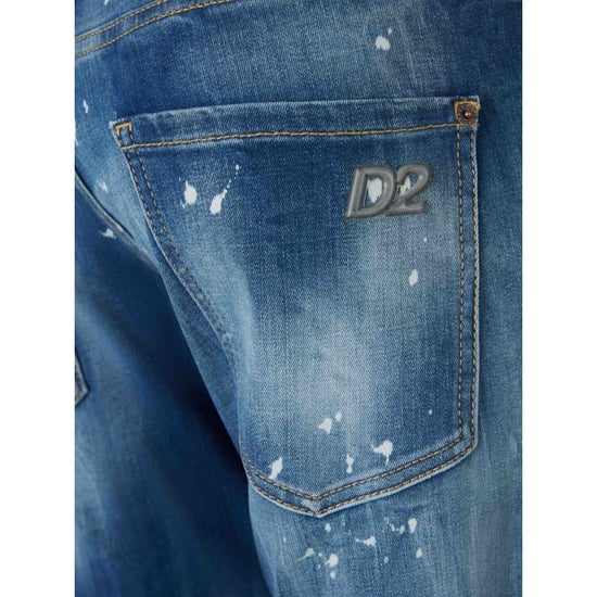 Dsquared2 Skater Jeans, Verwaschen, Gebleicht, Mit Splash-effekt, Blau - Image 4