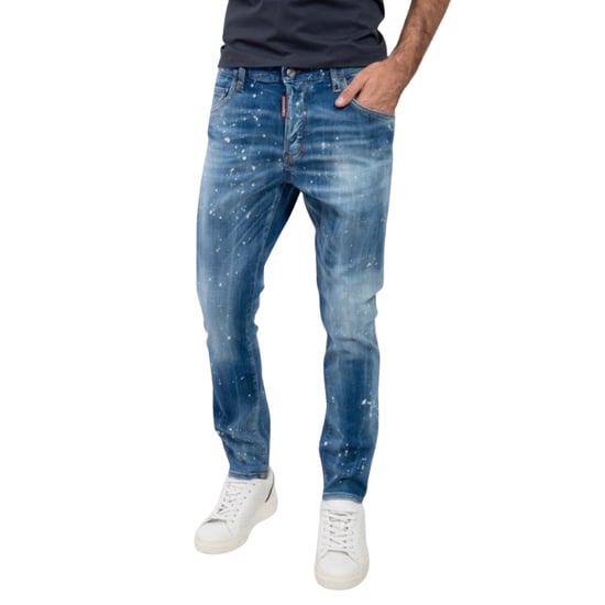 Dsquared2 Skater Jeans, Verwaschen, Gebleicht, Mit Splash-effekt, Blau - Image 5