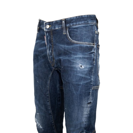 Dsquared2 Tidy Biker Jeans, Leicht Abgenutzter Stil, Blaue Jeans - Image 3
