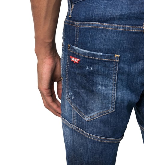 Dsquared2 Tikdy Biker Jeans Worn Reinforced Wash Blue Jeans - Image 4