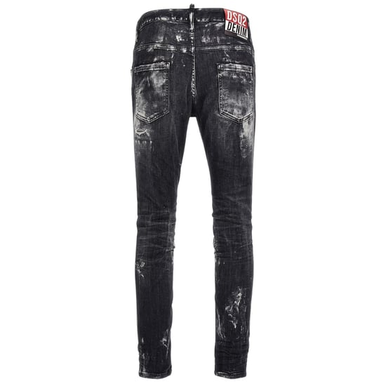 Dsquared2 Super Twinky Jeans Mit Destroyed Paint Effect, Schwarz - Image 2