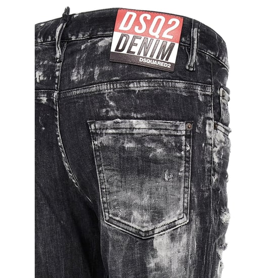Dsquared2 Super Twinky Jeans Mit Destroyed Paint Effect, Schwarz - Image 4