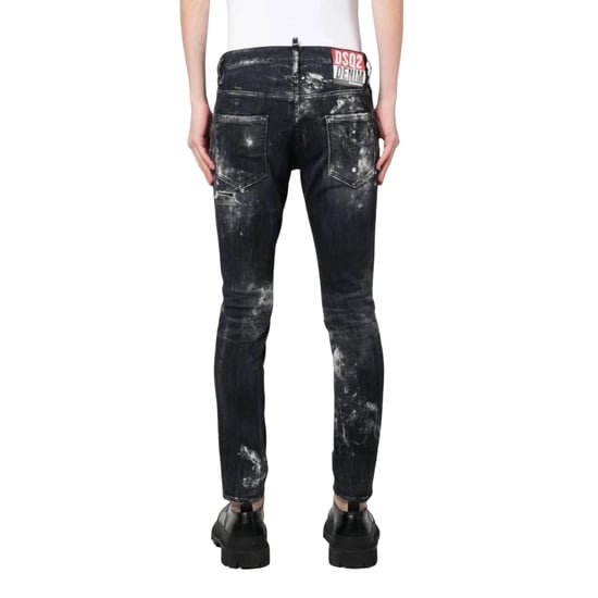 Dsquared2 Super Twinky Jeans Mit Destroyed Paint Effect, Schwarz - Image 6