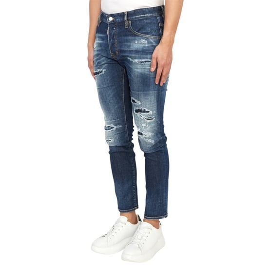 Dsquared2 Skater Jeans Destroyed Reinforced Denim Blue Jeans - Image 3