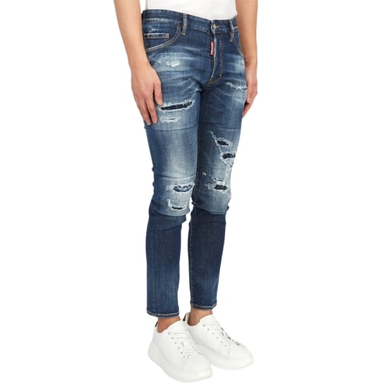 Dsquared2 Skater Jeans Destroyed Reinforced Denim Blue Jeans - Image 4
