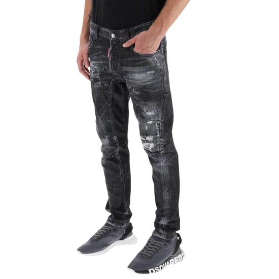 Dsquared2 Tidy Biker Jeans, Used-look, Schwarz - Image 2