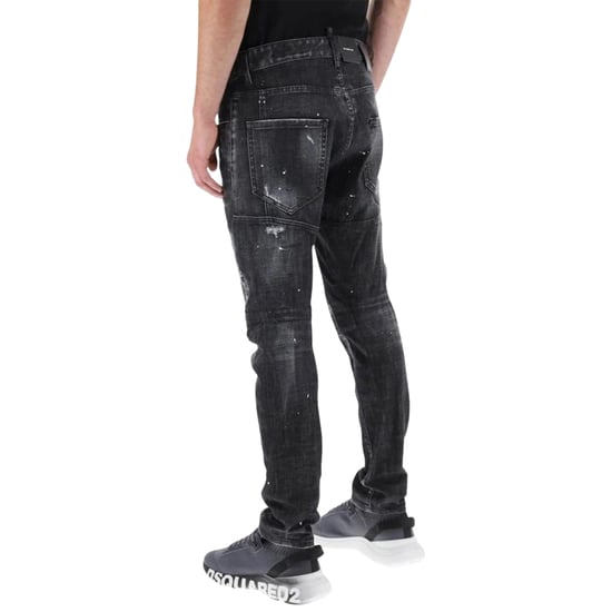 Dsquared2 Tidy Biker Jeans, Used-look, Schwarz - Image 3