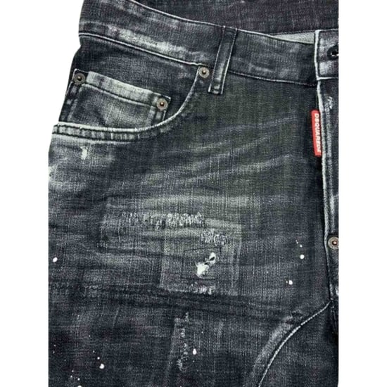 Dsquared2 Tidy Biker Jeans, Used-look, Schwarz - Image 5