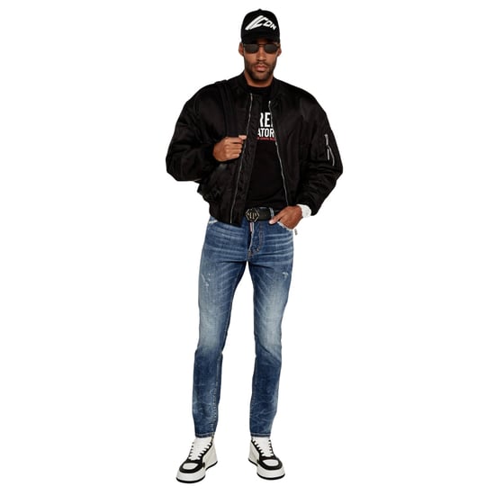 Dsquared2 Medium Reflective Lake Wash Cool Guy Jeans Navy Blue - Image 5