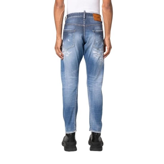 Dsquared2 Sexy Twist Jeans Destroyed Reinforced Paint Splash Blue Jeans - Image 3