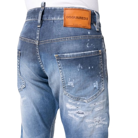 Dsquared2 Sexy Twist Jeans Destroyed Reinforced Paint Splash Blue Jeans - Image 4