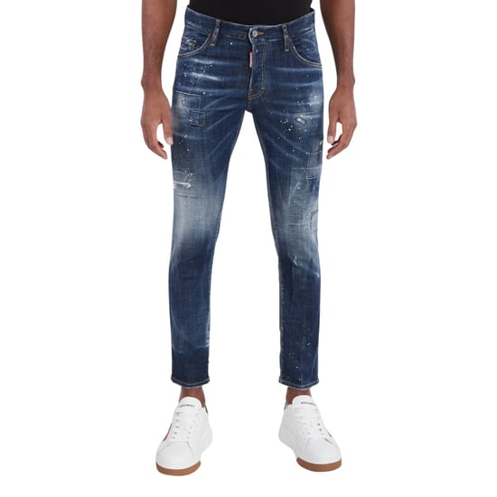 Dsquared2 Skater Jeans Destroyed Reinforced Patch Blue Jeans - Image 3
