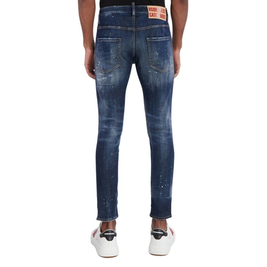 Dsquared2 Skater Jeans Destroyed Reinforced Patch Blue Jeans - Image 4