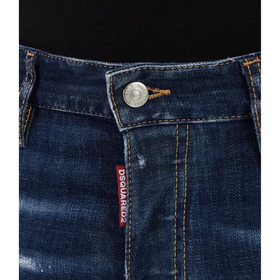Dsquared2 Skater Jeans Destroyed Reinforced Patch Blue Jeans - Image 5
