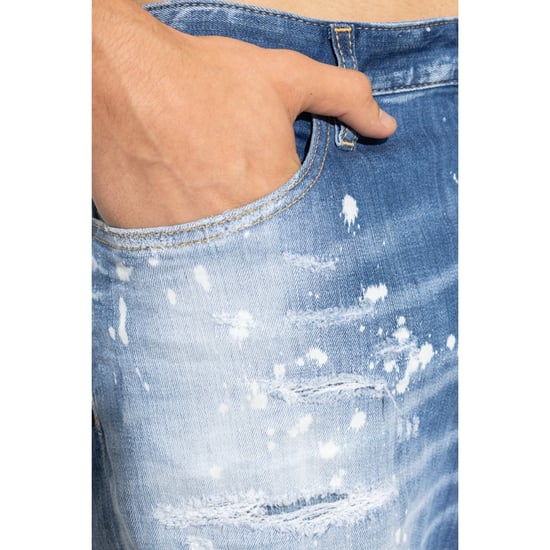 Dsquared2 Medium Sea Salt Wash Bro Jeans Navy Blue - Image 5