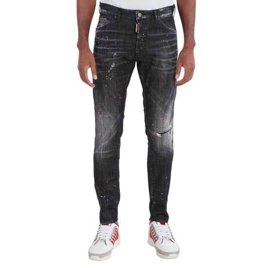 Dsquared2 Cool Guy Jeans Destroyed Paint Splash Wash Schwarze Jeans - Image 2