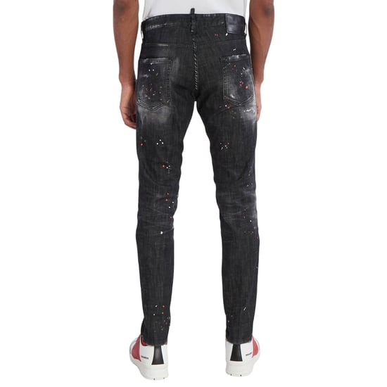 Dsquared2 Cool Guy Jeans Destroyed Paint Splash Wash Schwarze Jeans - Image 3