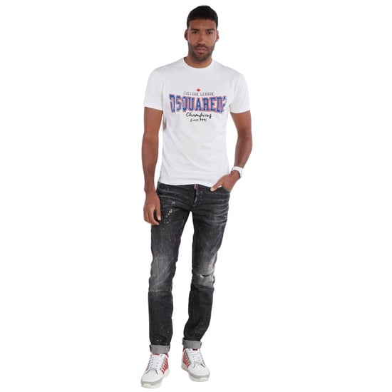 Dsquared2 Cool Guy Jeans Destroyed Paint Splash Wash Schwarze Jeans - Image 5
