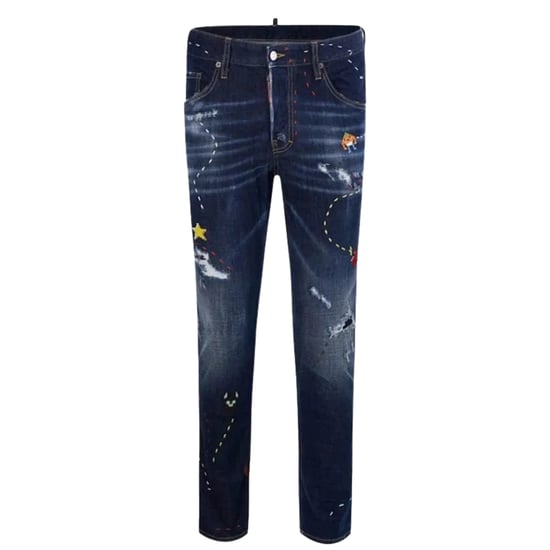 Dsquared2 Skater Jeans Dark Monster Maze Wash Blue Jeans - Image 1