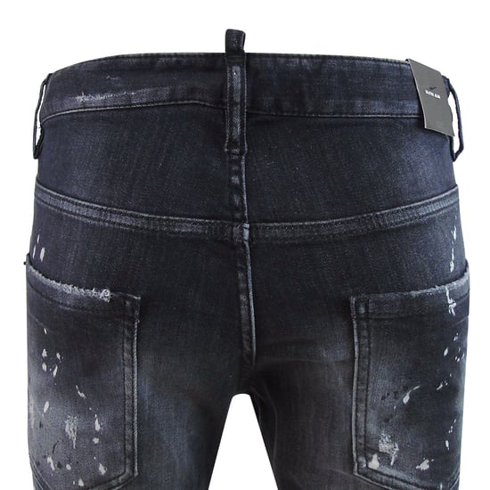 Dsquared2 Skater Jeans, Verstärkt, Mit Rissen, Farbspritzer-optik, Schwarze Waschung - Image 5