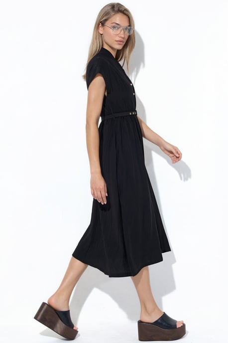 Strukturiertes Maxikleid mit Gürtel - Image 2