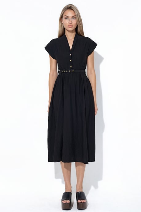 Strukturiertes Maxikleid mit Gürtel - Image 5