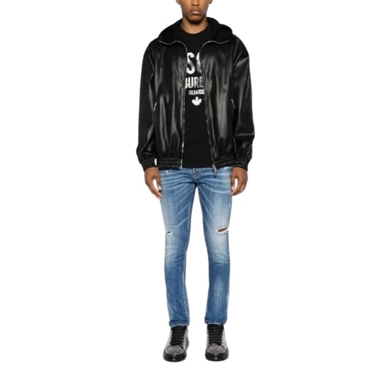 Dsquared2 Schwarze Kapuzenjacke Mit Kontrastfarben - Image 5