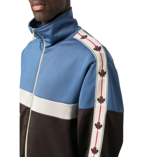 Dsquared2 Maple Leaf Tape Blue Track Jacket - Image 6