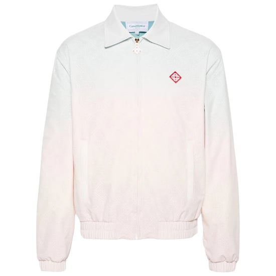 Casablanca Monogramm Perforierte Lasergeschnittene Farbverlaufsjacke In Weiß - Image 1