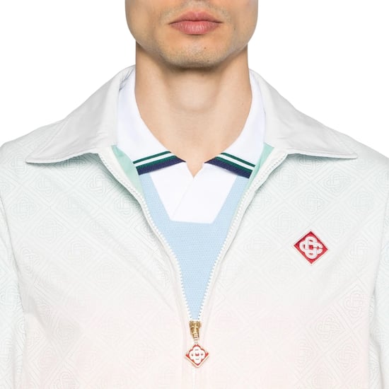 Casablanca Monogramm Perforierte Lasergeschnittene Farbverlaufsjacke In Weiß - Image 3