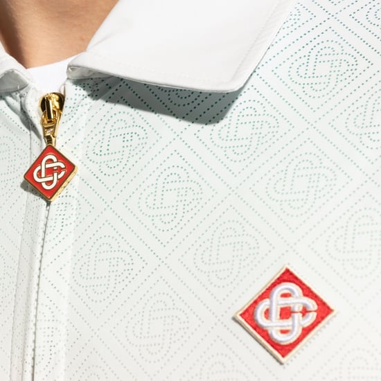 Casablanca Monogramm Perforierte Lasergeschnittene Farbverlaufsjacke In Weiß - Image 4