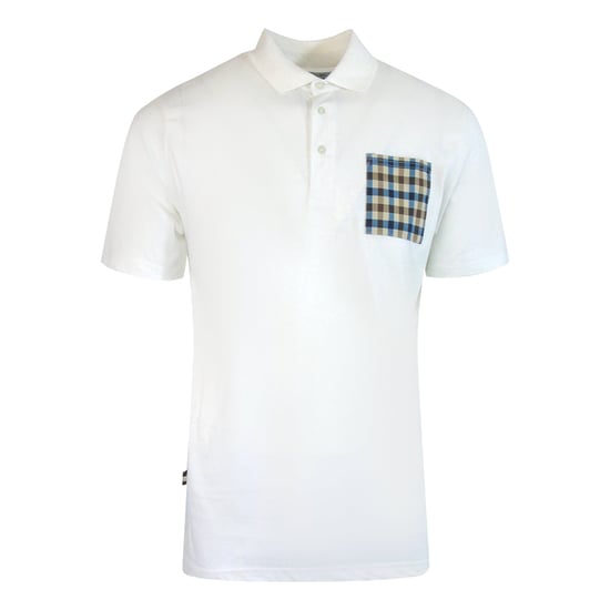 Aquascutum Active Beach Sailor Check Polo Optisches Weißes Polohemd - Image 1
