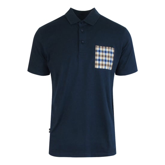 Aquascutum Active Beach Sailor Check Polo Navy - Image 1