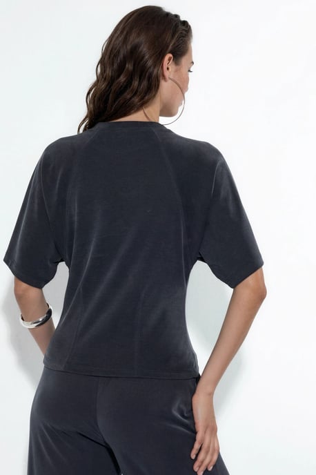 Rippstrick Crew Neck Kurzarmbluse - Image 3